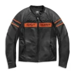 Harley Davidson Brawler Leather Jacket Black – front view