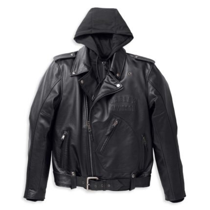 Harley Davidson Potomac Leather Jacket Black – front view