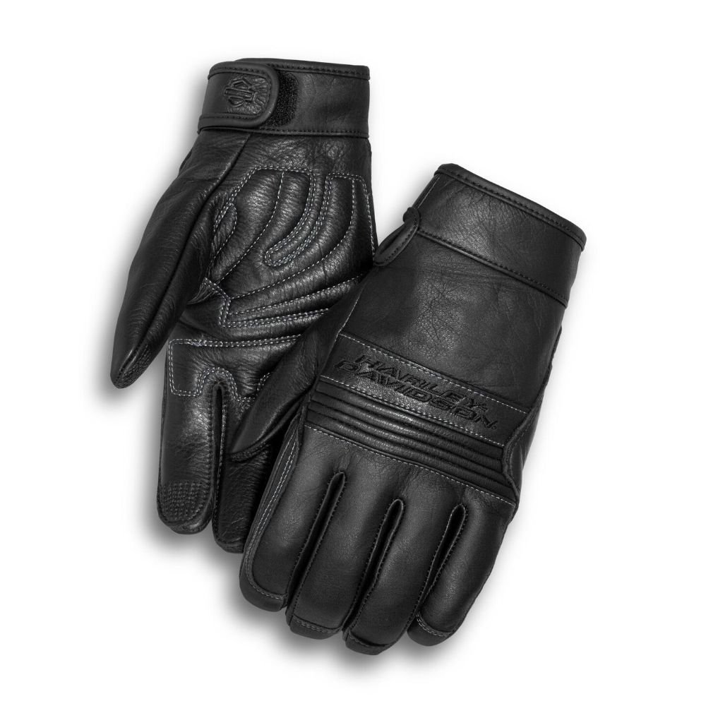 Harley Davidson Tailgater Gloves – Men's Full-Finger, Black 2 Harley Davidson Tailgater Gloves Black – front view