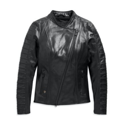 Harley Davidson Ozello Leather Jacket Black – front view