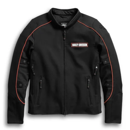 Harley Davidson Manitowoc Riding Jacket Black/Orange – front view