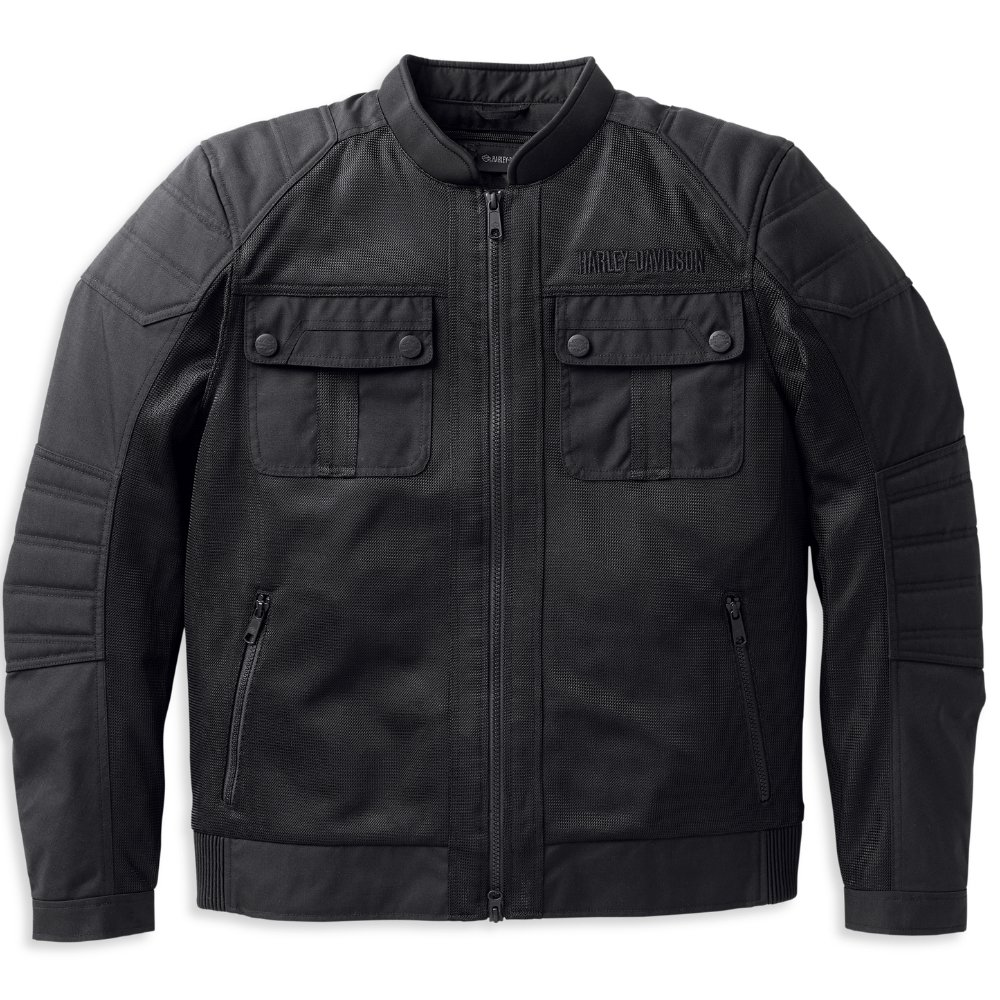 Harley Davidson Zephyr Black Mesh Jacket – Men's Zip-out Liner 2 Harley Davidson Men's Mesh Jacket – front view