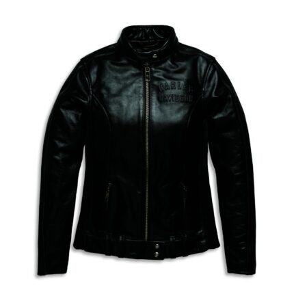 Harley Davidson Enodia Leather Jacket Black – front view