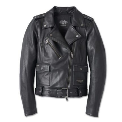 Harley Davidson Queen Leather Jacket Black – front view