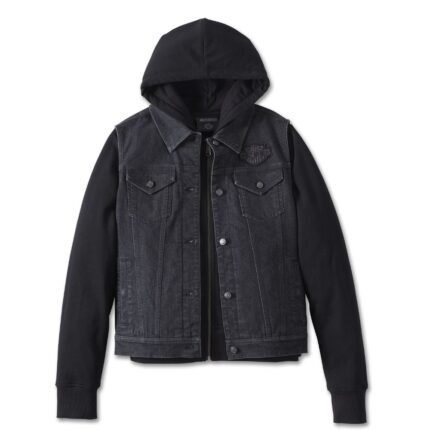 Harley Davidson Kickstart 3 in 1 Jacket Black – front view