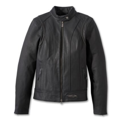 Harley Davidson Revelry Leather Jacket Black – front view