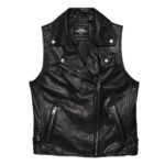 Harley Davidson Celebration Leather Vest Black – front view