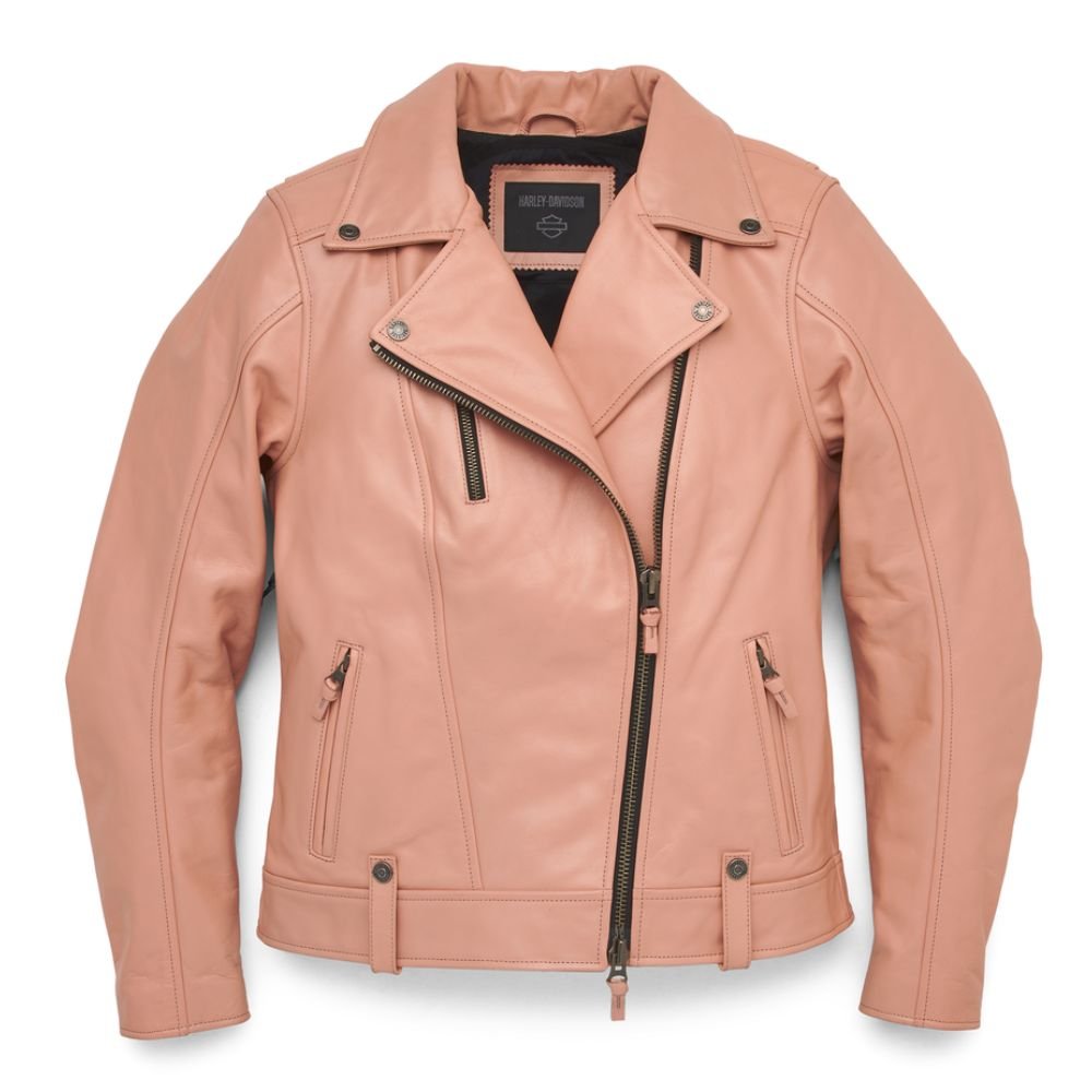 Harley Davidson Womens Jacket – Vixen Lane Harley Davidson Vixen Lane Jacket Light Pink – front view