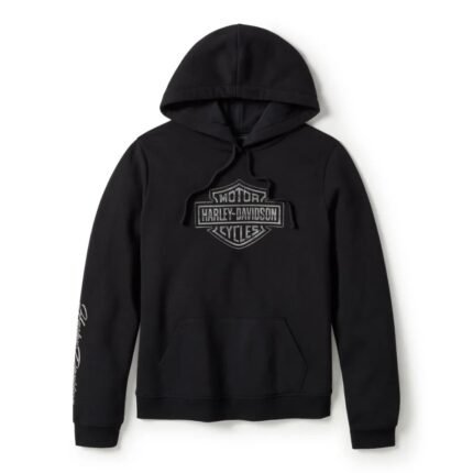 Harley Davidson Essential Bling Hoodie Black – front view