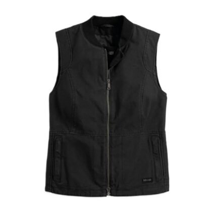 Harley Davidson Scenic ADV Canvas Vest Black – front view