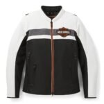 Harley Davidson Colorblock Riding Jacket Harley Black/Cloud Dancer – front view