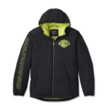Harley Davidson Bar Shield Hooded Jacket Black Beauty – front view