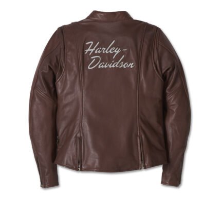Harley Davidson Linden Leather Jacket Potting Soil – back view