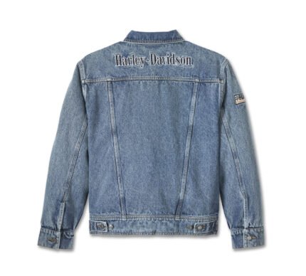 Harley Davidson Oversized Denim Jacket Medium Indigo – back view
