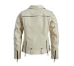 Harley Vixen Lane Leather Jacket Oatmeal – back view