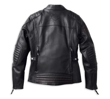 Harley Davidson Heather Leather Jacket Black – back view