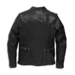 Harley Davidson Mandarin Leather Jacket Black – back view