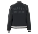 Harley Davidson Black Varsity Jacket – back view