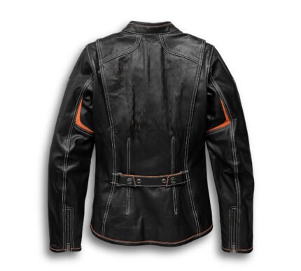 Harley Davidson Harker Leather Jacket Black – back view