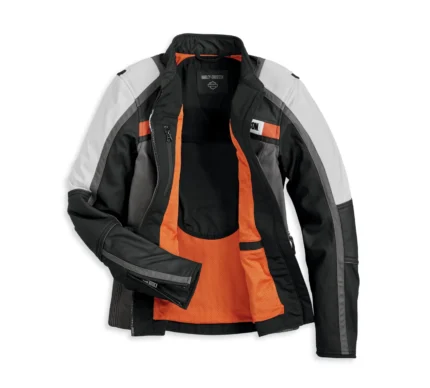 Harley Davidson Amalgam Textile Jacket Colorblocked/Blackened Pearl – back view