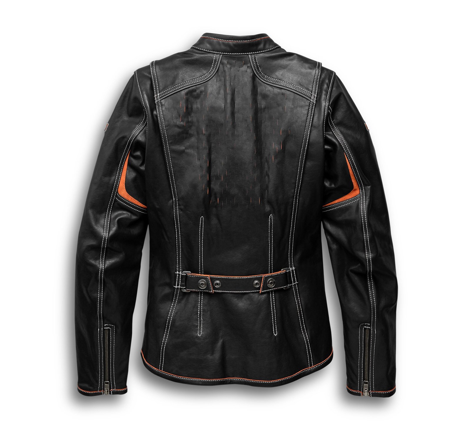 Harley Davidson Harker Leather Jacket – Women's Perforated Coolcore, Black 1 Harley Davidson Harker Leather Jacket Black – back view
