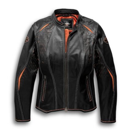 Harley Davidson Harker Leather Jacket Black – front view