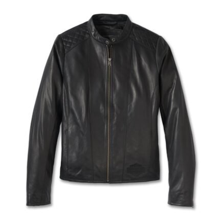 Harley Davidson Scene Leather Jacket Black – front view