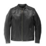 Harley Davidson Mandarin Leather Jacket Black – front view