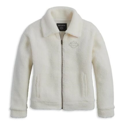 Harley Davidson Enchanted Sherpa Jacket Off White – front view