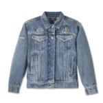 Harley Davidson Oversized Denim Jacket Medium Indigo – front view