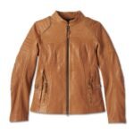 Harley Davidson Pursuit Leather Jacket Tortoise Shell – front view